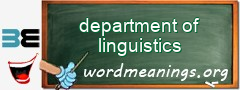 WordMeaning blackboard for department of linguistics